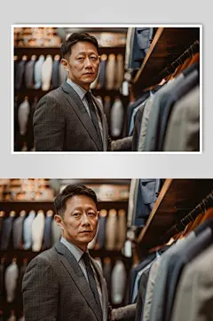 AI数字艺术西装定制西服店摄影图-众图网