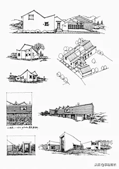 把这些建筑单体临摹一遍，你的透视就不会错了。