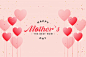 Happy mother's day balloon hearts greeting Free Vector