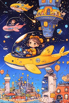萌趣飞船之旅｜星空下的梦幻城市探险 - 小红书