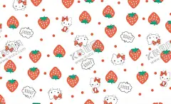 失量卡通背景 【酷图网】矢量图案,卡通,卡通猫咪,猫咪,草莓,卡通背景