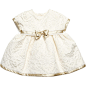 Baby Girls Ivory and Gold Dress, Monnalisa, Girl