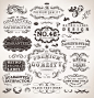 Vector set calligraphic design elements, engraving flowers and retro frames, Premium Quality and Satisfaction Guarantee vintage design Labels Old style, vector collection. — Stock Vector #18416537