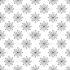 冬天用雪花手绘无缝图案。矢量图