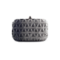 Shaded triangle weave box clutch in silver | SUEDE