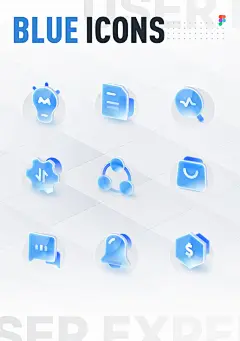 创意3D微立体可视化UI图标icon-花瓣网
