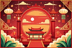 古风建筑素材图背景