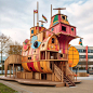 充满活力的 AI 系列将儿童游乐场设想为宇宙飞船、小船和齐柏林飞艇