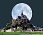 圣米歇尔山，诺曼底，法国：法国著名古迹和基督教圣地，位于芒什省一小岛上，距海岸两公里。圣米歇尔山的历史可追溯到公元708年。这座位于英格兰海峡的美丽岩石岛上，你可以目睹世界上最著名的潮汐奇观。现已被列入世界文化遗产。