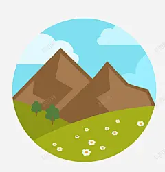 高山绿地图案图标矢量图 平面电商 创意素材