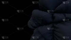 布料膨胀模拟，抽象的3D艺术