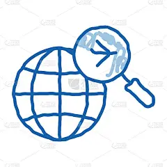 世界飞机搜索涂鸦图标手绘插图