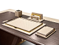 Deerskin executive desk with drawers YANGOON by Formitalia