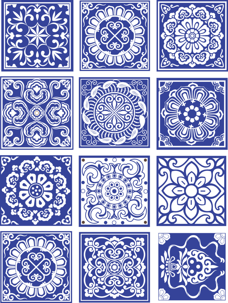 青花瓷器古典花纹图案