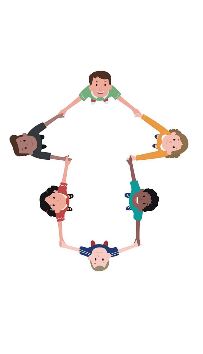 手挽手手拉手矢量素材团结一心凝聚向心力