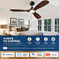 Amazon.com: NOPAARD 52 Inch Smart Wood Ceiling Fan with Light, Ceiling Fans with Remote, Wifi Alexa and App Controls, Reversible Blades, Quiet DC Motor, Timing, High CFM, Dimmable LED Light, Black + Walnut : Tools & Home Improvement