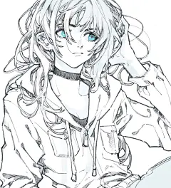 画师 モカ 线稿 43P-线稿时代-原画插画,微元素 - 线条,手稿,勾线,素描,线稿 - Element3ds.com!