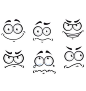 Cartoon comics faces set vector: 