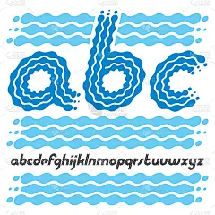 酷迪斯科向量小写英文字母，abc孤立。圆角加粗斜体字体，从a到z的脚本可以用于复古海报设计。线条流畅