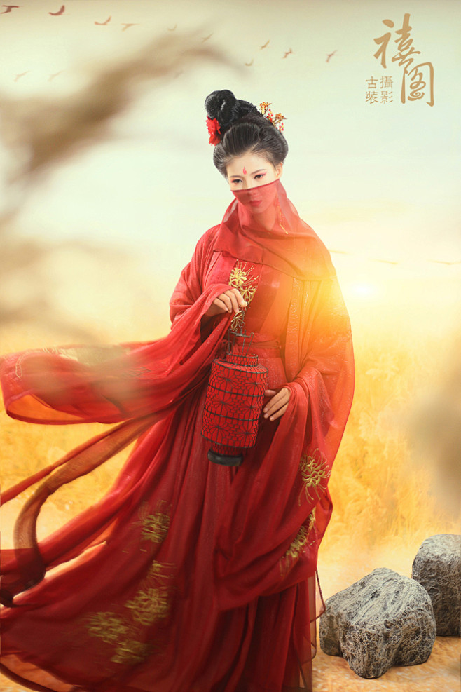 川原秋色静 芦苇晚风鸣-汉服频道-我爱古...