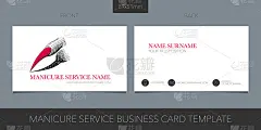 Nail service, manicure salon vector business card 