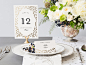 "Spring Blooms" - Customizable Wedding Table Numbers in Pink by Susan Moyal. : "Spring Blooms" - Wedding Table Numbers in Blush by Susan Moyal.