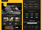 Black elegant website design template for business development Premium Vector