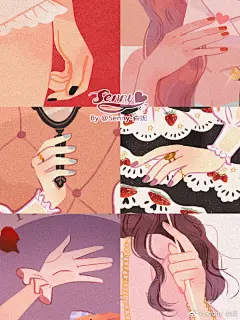 森妮插画 | 我画的手部脚部合集

手部和脚部一直都是画人的难点呢，
不过，多画多练习就好啦~~
可以给涂上不同的指甲油，
搭配不同的首饰，
给少女穿各种款式的鞋子，...展开全文c