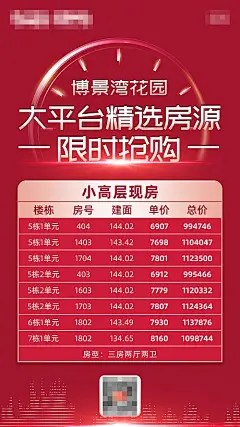 海报 房地产 特价 促销 限时 房源表 时钟