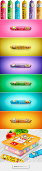 Сосиски Детские ГОСТ via What The Pack? curated by Packaging Diva PD. Multicolored sausages for the packaging smile file : ):