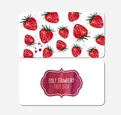 水彩草莓水果店卡片高清素材 卡片 名片 彩绘 水果店 草莓 免抠png 设计图片 免费下载