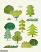 园艺绿植造型树木绿色草地森林插画PSD植物花卉素材下载-优图网-UPPSD