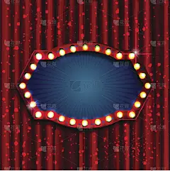 复古的光信号。复古风格的旗帜。矢量图