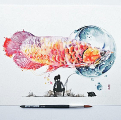 半糖小何采集到设计技法-水彩风