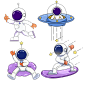 太空人
飞碟
外太空
宇航员