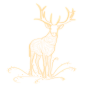 圣诞黄色荧光麋鹿  圣诞装饰元素png