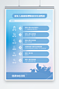 蓝色渐变老年人健康管理制度牌体检流程图-众图网