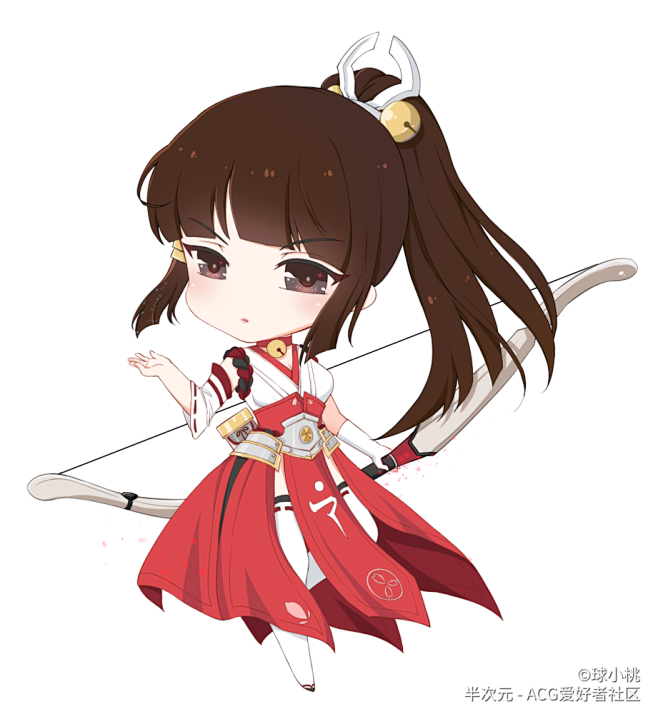 王者荣耀伽罗花见巫女q版立绘