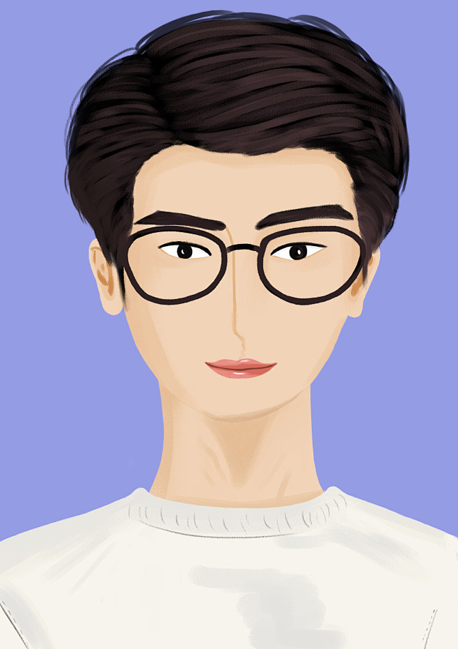 白洛樊采集于2017-11-15 09:59:43临摹短发男人手绘插画练习白洛樊该