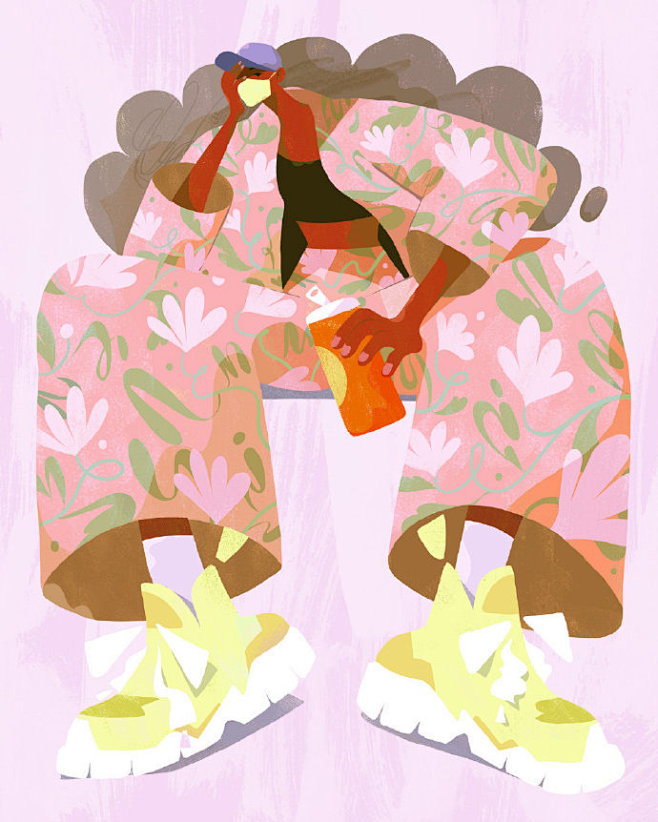 灵感的诞生纽约插画师kimsalt的平涂风商插总是能让人眼前一亮尤其是