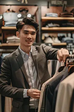 AI数字艺术西装定制西服店摄影图-众图网