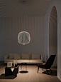 A Hanging Light Inspired by Bicycle Spokes : García Cumini revisited the Spokes light for Foscarini and reimagined it at a much grander scale to account for larger open plan living and working.