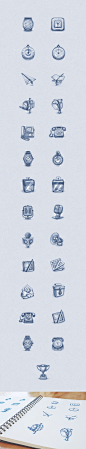 Icon and Teaser Sketches   : Selection of sketches for web icons and teasers (client: Cuberto, 2012-2013) 
