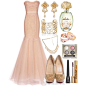 A fashion look from January 2014 featuring Marchesa gowns, Christian Louboutin pumps and River Island bracelets. Browse and shop related looks.