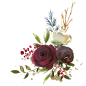 冬季花卉玫瑰手绘唯美海报请柬元素免抠PNG透明图案 PS设计素材 (6)