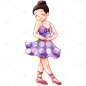 手绘-芭蕾舞女生人物插画7