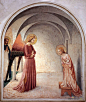 弗拉·安吉利科(Fra Angelico)高清作品《报喜》

作品名：报喜

艺术家：弗拉·安吉利科

年代：1440—1442

风格：早期文艺复兴

类型：宗教绘画

介质：壁画,墙

标签：基督教、报喜、Virgin Mary、天使和大天使

尺寸：176 x 148 cm

收藏：意大利佛罗伦萨圣马可教堂