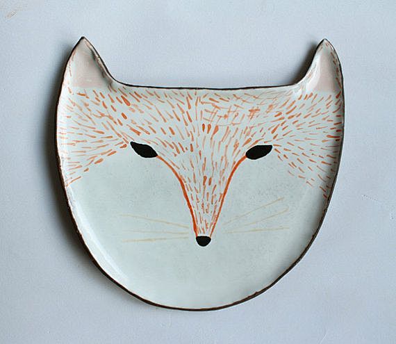 Fox plate - ceramic ...