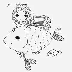 皇冠美人鱼线性插图矢量图高清素材 动物 唯美 小鱼 手绘 皇冠 矢量图 线性插画 美人鱼 鱼儿 元素 免抠png 设计图片 免费下载 页面网页 平面电商 创意素材