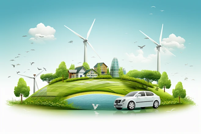 新能源汽车节能元素素材-花瓣网